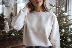 Woman in beige sweatshirt near tree mockup Product Image 1