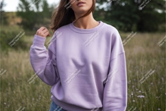 Crop of woman in sweatshirt mockup Product Image 1