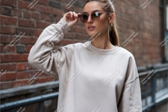 Woman in sweatshirt mockup Product Image 1