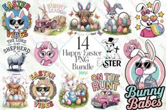 Happy Easter PNG Bundle Sublimation Product Image 1