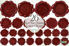 Red Wax Stamp Letter Clipart Bundle Product Image 1