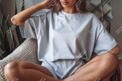 Woman in tshirt and shorts mockup Product Image 1