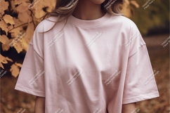 Woman in pink tshirt mockup Product Image 1