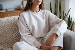Woman in sweatshirt mockup Product Image 1