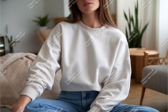Woman in sweatshirt mockup Product Image 1