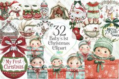 Baby’s 1st Christmas Clipart Sublimation Product Image 1