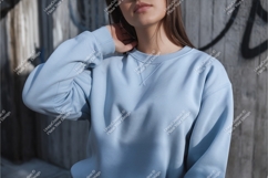 Close up of blue sweater mockup Product Image 1