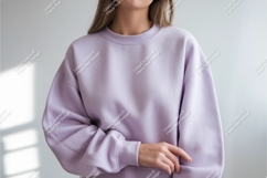 Close up lilac sweatshirt mockup Product Image 1