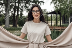 Woman poses with scarf mockup Product Image 1