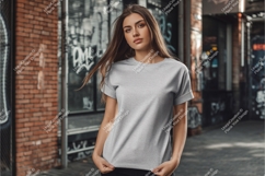 Woman poses in tshirt mockup Product Image 1