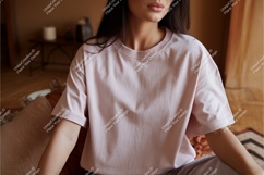 Woman wearing pink t shirt mockup image Product Image 1