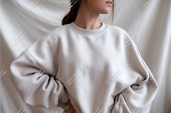 Light grey sweatshirt mockup apparel clothing Product Image 1