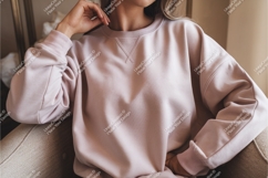 Format: Title: Pink Crewneck Sweatshirt Mockup apparel Product Image 1