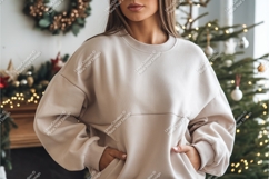 Beige sweatshirt mockup festive background image Product Image 1