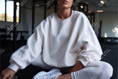 Creamy sweatshirt woman gym fitness Product Image 1