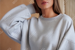 Light grey sweatshirt mockup apparel Product Image 1