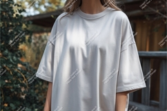 Light grey oversized t shirt mockup apparel clothing Product Image 1