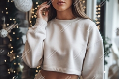 Creamy cropped sweatshirt mockup fashion Product Image 1