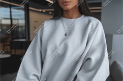Light grey sweatshirt mockup apparel clothing Product Image 1