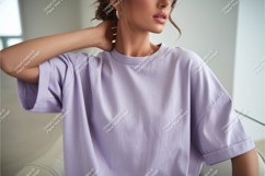 Lavender T Shirt Mockup apparel Product Image 1