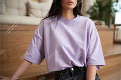 Lavender Oversized T Shirt Mockup image Product Image 1
