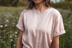 Pink t shirt mockup outdoor apparel Product Image 1