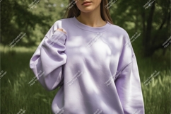 Lavender sweatshirt mockup outdoors apparel clothing Product Image 1