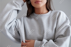 Grey sweatshirt mockup apparel clothing Product Image 1