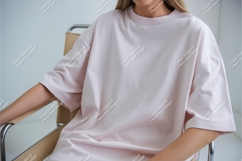 Light pink oversized t-shirt mockup Product Image 1