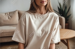 Casual beige t shirt mockup image Product Image 1
