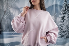 Pink Oversized Sweatshirt Mockup casual Product Image 1