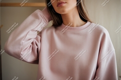 Woman wearing pink sweatshirt clothing fashion Product Image 1