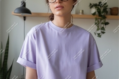 Lavender T Shirt Mockup apparel Product Image 1