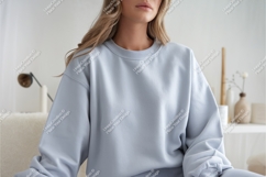 Light blue crewneck sweatshirt mockup image Product Image 1