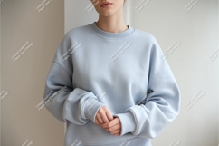 Light blue crewneck sweatshirt mockup image Product Image 1