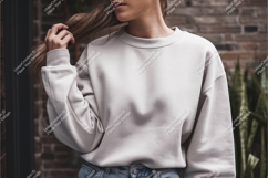 Light grey sweatshirt on woman casual clothing Product Image 1