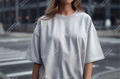 Grey T Shirt Mockup apparel Product Image 1