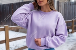 Lavender sweatshirt mockup apparel clothing Product Image 1