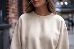 Cream sweatshirt mockup apparel clothing Product Image 1