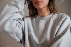 Light grey heathered sweatshirt mockup apparel clothing Product Image 1
