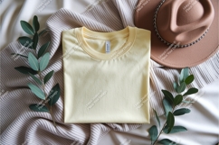 Yellow tshirt with hat and plant mockup Product Image 1