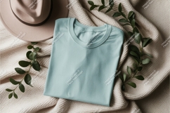 Light blue shirt with hat mockup Product Image 1