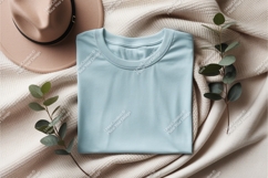 Light blue shirt with hat mockup Product Image 1