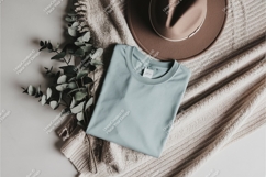 Blue tshirt with hat mockup Product Image 1