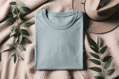 Blue tshirt with hat mockup Product Image 1