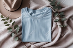 Blue tshirt on a blanket mockup Product Image 1