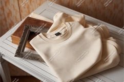 Beige sweatshirt with book mockup Product Image 1