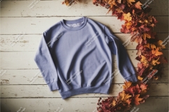 Blue sweatshirt with leaves mockup Product Image 1