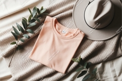Folded tshirt with hat mockup Product Image 1