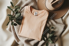 Folded tshirt with hat mockup Product Image 1
